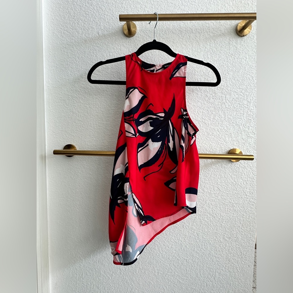 Stylestalker Red Asymmetrical Blouse Size S